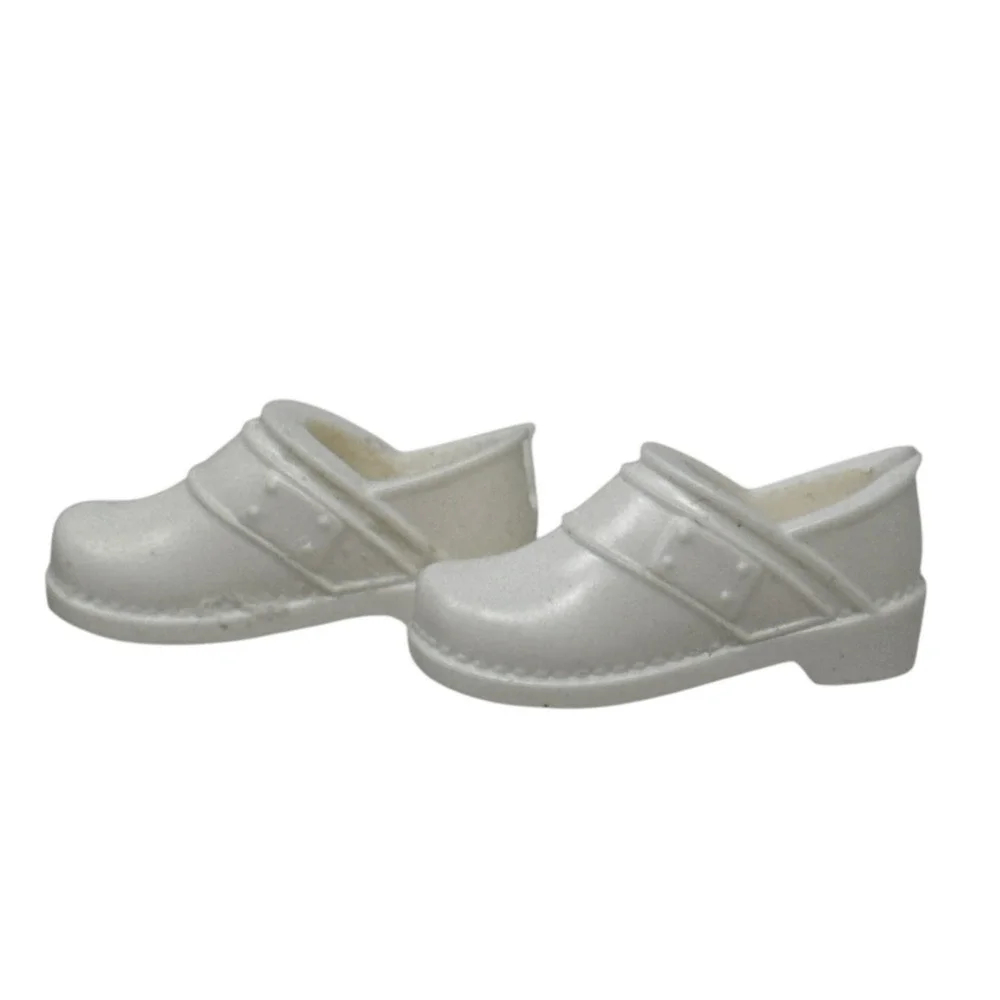 Mattel White Clog Shoes Barbie Fashionistas Footwear Doll Accessories